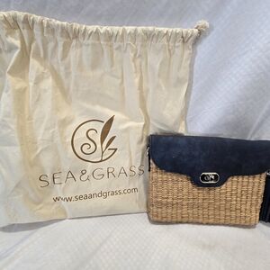 Navy and Tan Crossbody Bag